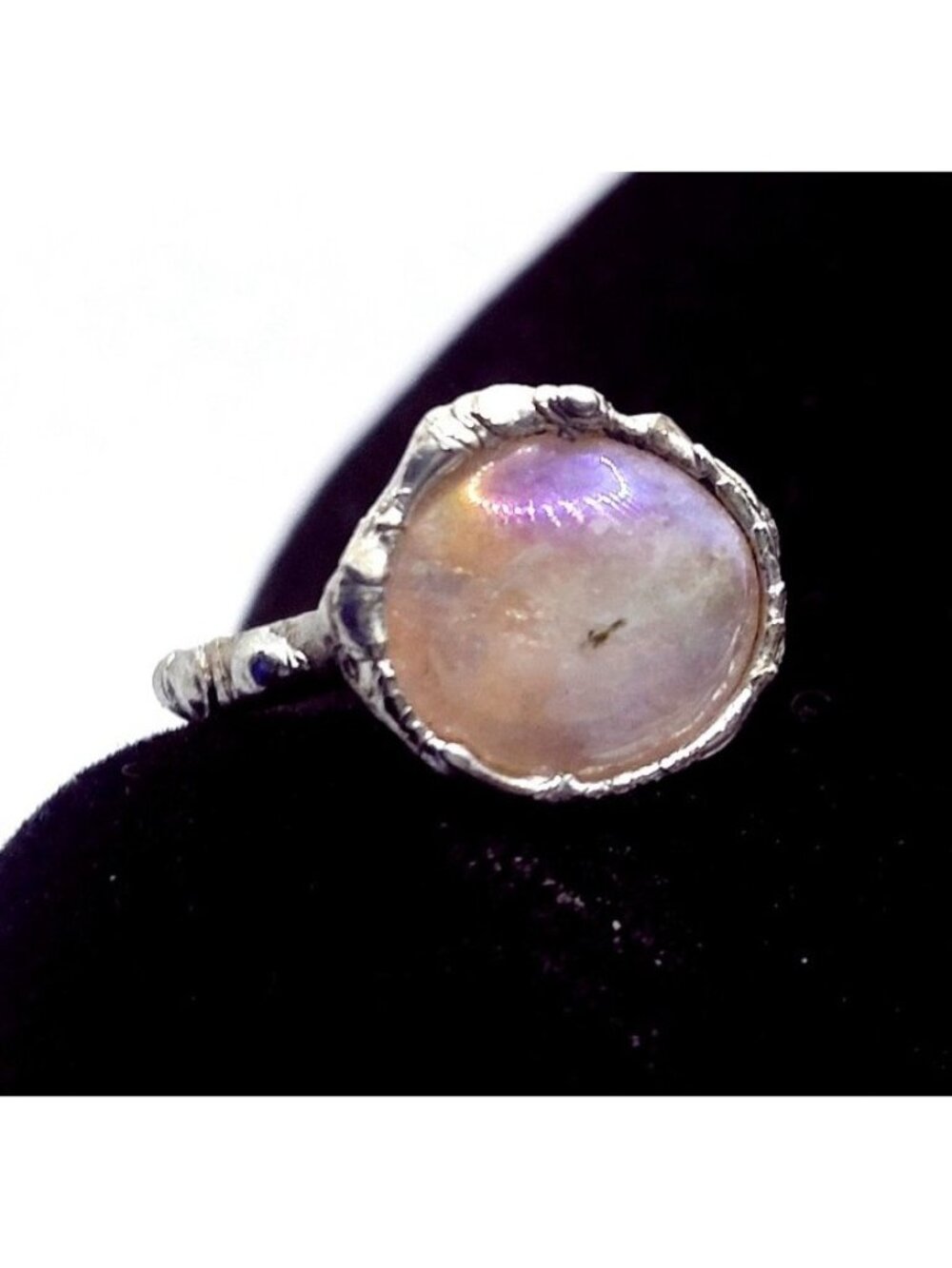 Angel aura rainbow quartz crystal statement ring piece